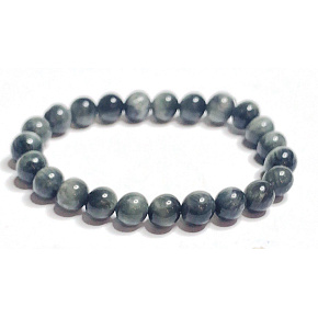 Pietersit / Orlí oko náramek elastický přírodní kámen, kulička 8 mm / 16 - 17 cm, kámen s bouřlivými živly