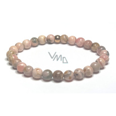 Rodochrozit náramek elastický přírodní kámen, kulička 6 mm / 16 - 17 cm, velký léčitel srdcí
