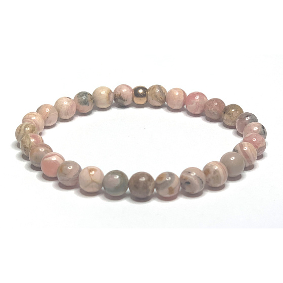 Rodochrozit náramek elastický přírodní kámen, kulička 6 mm / 16 - 17 cm, velký léčitel srdcí