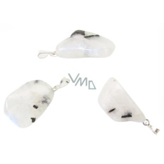 Měsíční kámen bílý Troml přívěsek přírodní kámen, M cca 3 cm, 1 kus, kámen osudu