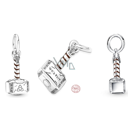 Charm Srebrny 925 Marvel The Avengers, Młot Thora, zawieszka na bransoletkę Charm Srebrny 925 Marvel The Avengers, Młot Thora, zawieszka na bransoletkę