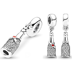 Charm Láhev sektu - čas oslav, přívěsek na náramek výročí