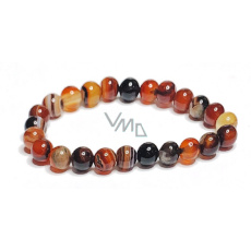 Achát žlutý ohnivý náramek elastický přírodní kámen, kulička 8 mm / 16 - 17 cm, klid - ochrana - síla - harmonie