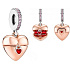 Charm Milostné srdce otevírací pozlacené růžovým zlatem, přívěsek na náramek láska