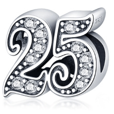 Charm 25 výročí, korálek na náramek
