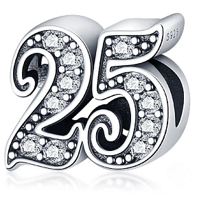 Charm 25 výročí, korálek na náramek