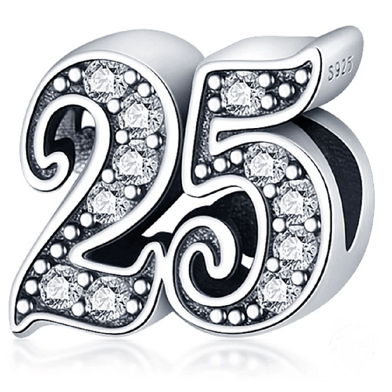 Charm 25 výročí, korálek na náramek