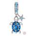 Charm Sterlingové stříbro 925 Želva + mořská hvězdice 2v1, přívěsek na náramek zvíře