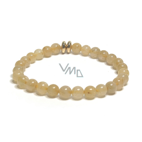 Křemen s Rutilem zlatý náramek elastický přírodní kámen, kulička 6 mm / 16 - 17 cm, nejdokonalejší léčitel Křemen s Rutilem zlatý náramek elastický přírodní kámen, kulička 6 mm / 16 - 17 cm, nejdokonalejší léčitel