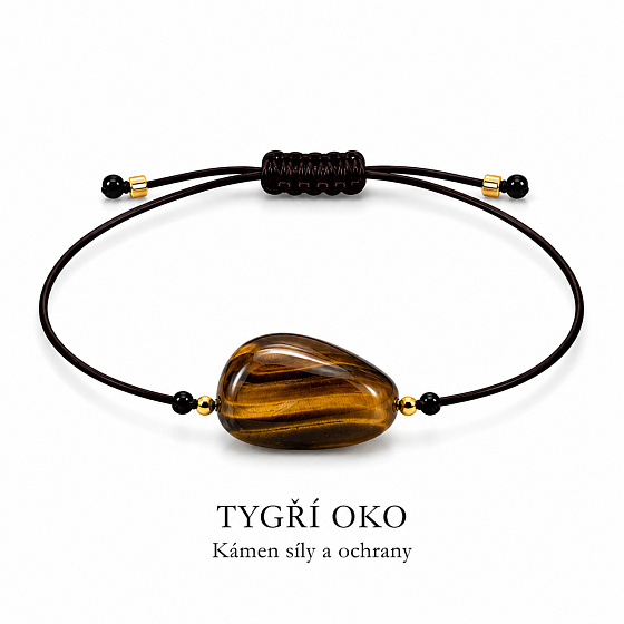 Tygří oko – Síla minerálů | Nastavitelný šňůrkový náramek | Symbol odvahy