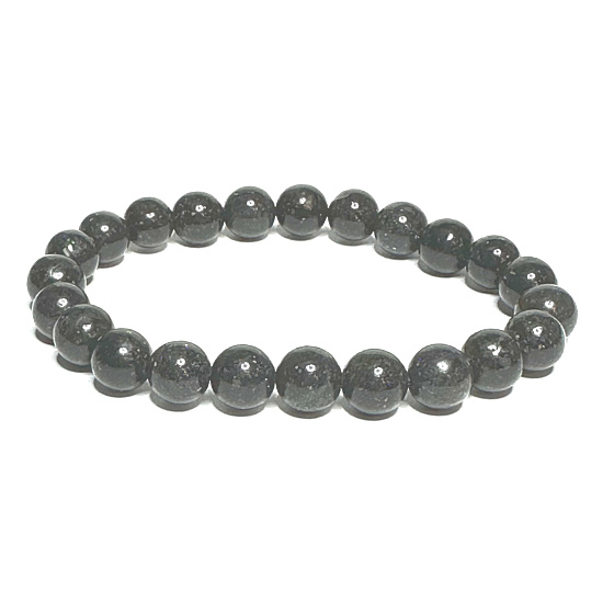 Opál černý náramek elastický přírodní kámen, kulička 8 mm / 16 - 17 cm, AAA kvalita, kámen štěstí