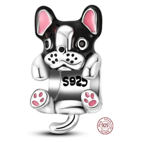 Charm Boxer štěně - pes, korálek na náramek zvíře