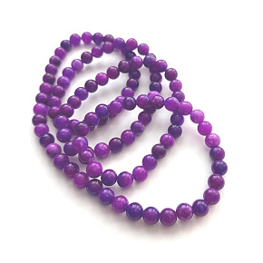 Sugilit náramek/náhrdelník elastický přírodní kámen, kulička 8 mm / 108 korálků - guma Láska • Moudrost • Pravda