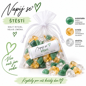 Napij se® štěstí – výměnná minerální náplň | Aventurín, Citrín, Křišťál 200 g