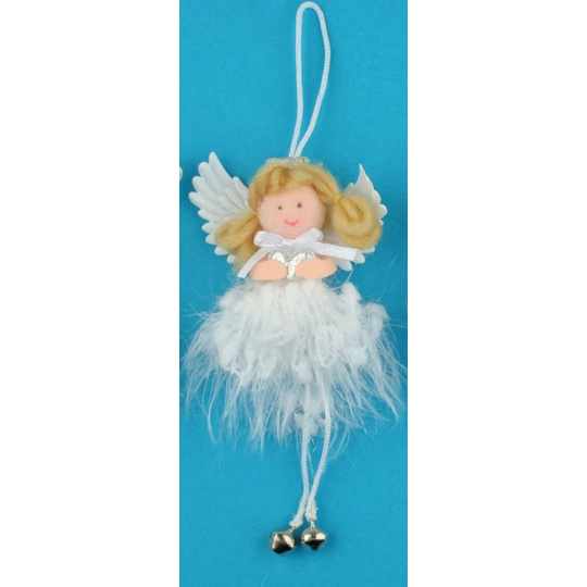 Anděl hebký s rolničkou na zavěšení 12 cm, č.2