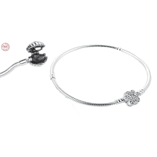 Sterlingové stříbro Náramek Tlapička hadí řetízek 18 cm Sterlingové stříbro Náramek Tlapička hadí řetízek 18 cm