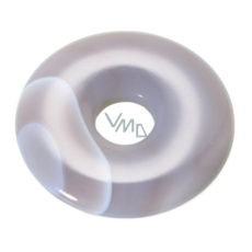 Achát šedý Donut přírodní kámen 30 mm