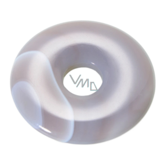 Achát šedý Donut přírodní kámen 30 mm