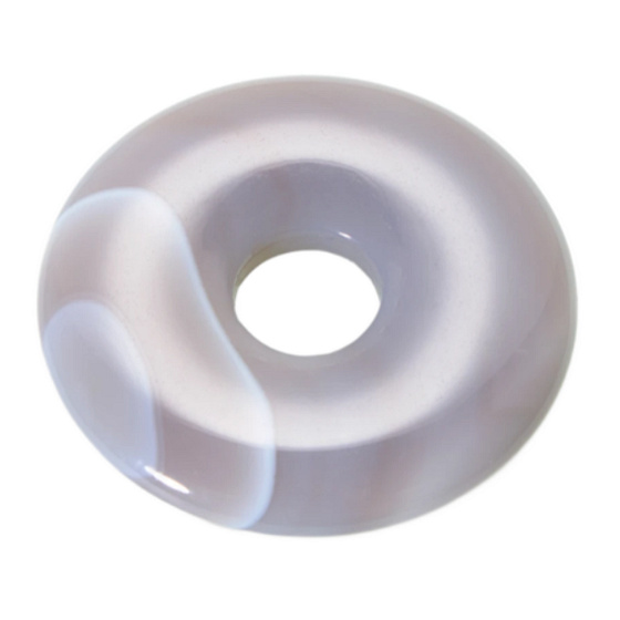 Achát šedý Donut přírodní kámen 30 mm