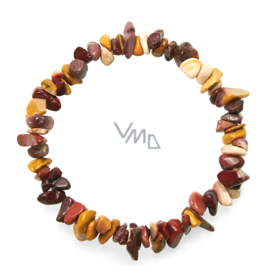 Mokait náramek elastický sekaný přírodní kámen 19 cm, motivační kámen Mokait náramek elastický sekaný přírodní kámen 19 cm, motivační kámen