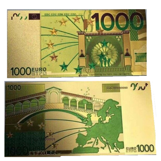 Talisman Złoty plastikowy banknot 1 000 EUR