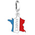 Charm Francie vlajka - houpající se mapa, přívěsek na náramek cestování