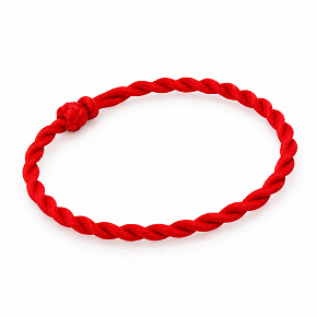 Síla barev Červený motaný provázkový náramek s uzlíkovým zapínáním – 20 cm | Symbol štěstí, ochrany a propojení