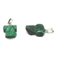 Malachit Žába pro štěstí přívěsek přírodní kámen cca 20 x 15 mm, kámen splněných přání