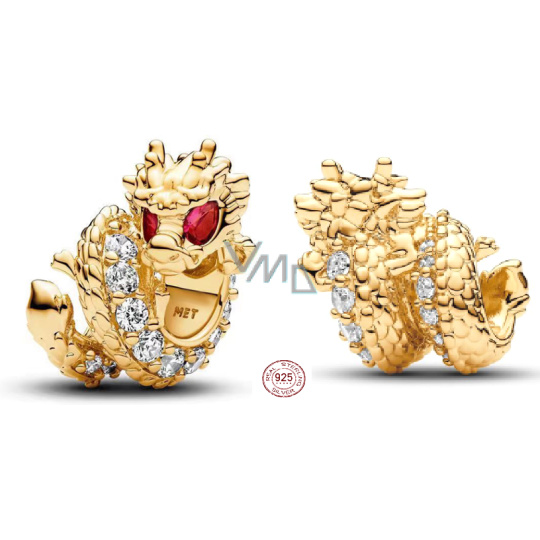 Charm Sterlingové stříbro 925 Čínský rok draka, korálek na náramek znamení Charm Sterlingové stříbro 925 Čínský rok draka, korálek na náramek znamení