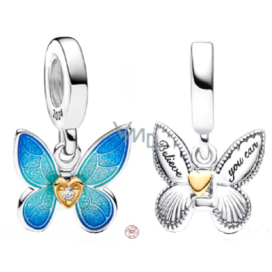 Charm Sterlingové stříbro 925 Motýl, přívěsek na náramek zvíře