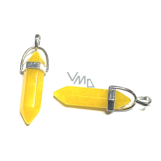 Aeanturin žlutý kyvadlo šestihran přívěsek přírodní kámen 41 x 13 mm, kámen štěstí Aeanturin žlutý kyvadlo šestihran přívěsek přírodní kámen 41 x 13 mm, kámen štěstí
