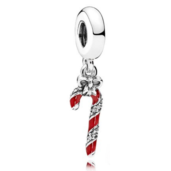 Charm Vánoční lízátko, hůl Santa Clause, přívěsek na náramek Vánoce
