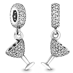 Charm Koktejlové sklenice - čas oslav, přívěsek na náramek výročí