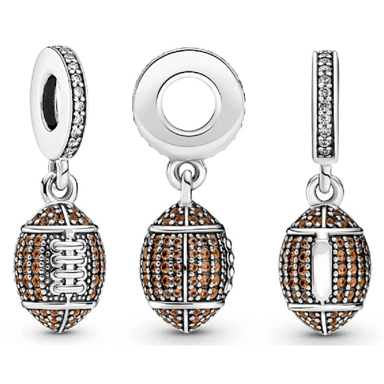 visací přívěsek  Americký fotbalový míč ze stříbra