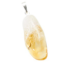 Citrín s křemenem Troml přívěsek, přírodní kámen, M cca 3 cm, 1 kus, kámen hojnosti, úspěchu