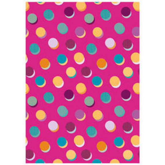 Ditipo Dárkový balicí papír 70 x 200 cm Růžový, barevná kolečka