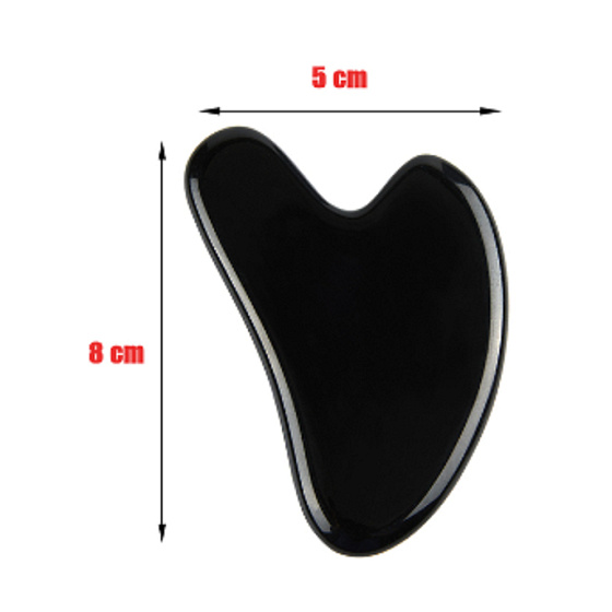 Onyx Gua Sha redukuje vrásky, otoky, zlepšuje pružnost pokožky 5 x 8 cm, kámen životní síly
