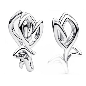 Charm Tulipán – přívěsek na náramek, „Thank you mum“, symbol lásky, vděčnosti a něhy, květina