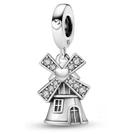 Charm Větrný mlýn – domov, klid a láska, korálek na náramek symbol