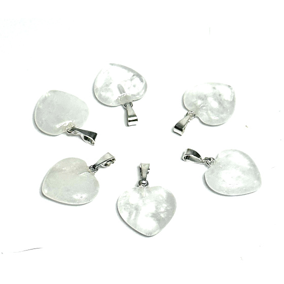 Křišťál Srdce přívěsek přírodní kámen 15 mm, kámen kamenů