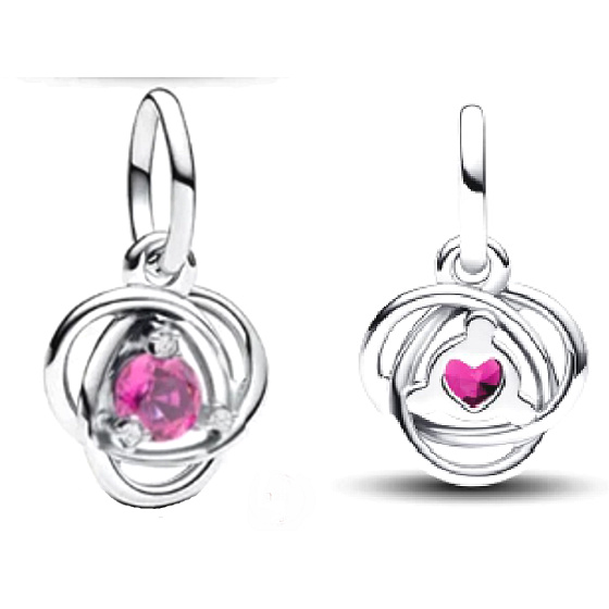 Charm Kruh věčnosti Růžový, říjen, přívěsek na náramek symbol