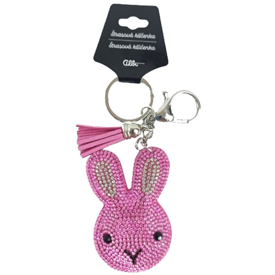Albi Klíčenka štrasová Zajíček růžový