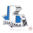 Charm Sterlingové stříbro 925 Guatemala – tajemství Mayů, příroda a opravdovost - mapa, korálek na náramek cestování