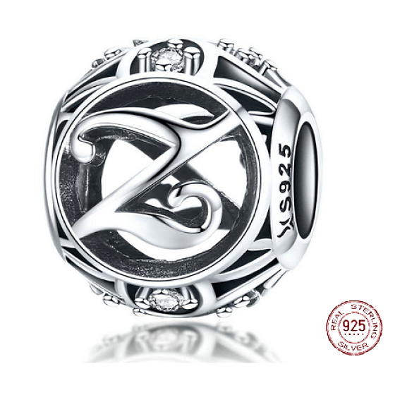Charm Kouzelná abeceda písmeno Z + zirkony, korálek na náramek