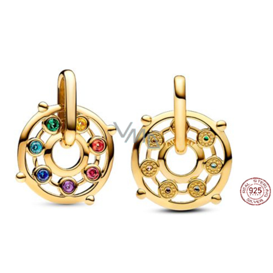 Charm Sterlingové stříbro 925 Čakra - Mini medailon, přívěsek na náramek, symbol