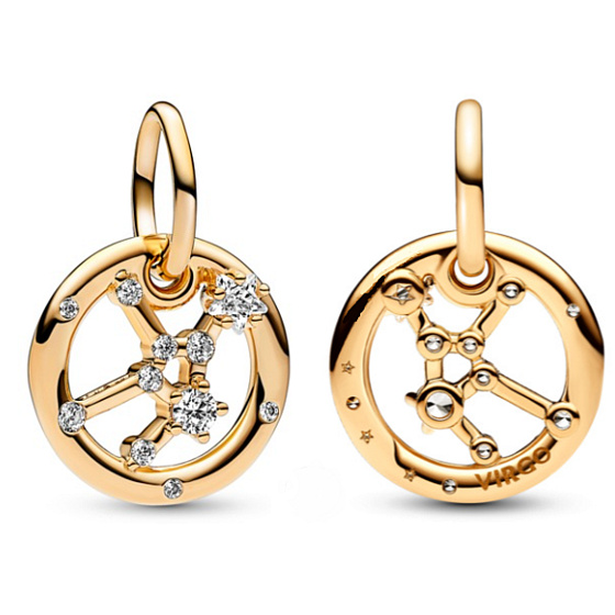 Charm Pozlacené znamení zvěrokruhu Panna, přívěsek na náramek