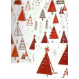 Nekupto Dárkový balicí papír vánoční 70 x 500 cm Bílý, červené stromky