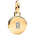 Charm Medailon zlatý Klíč, přívěsek na náramek láska