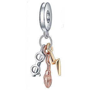 Charm Harry Potter - Brýle, Nimbus 2000 a blesk, 3v1 přívěsek na náramek, film