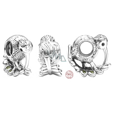 Charm Sterlingové stříbro 925 Nový Zéland symboly - Kiwi a kapradiny, korálek na náramek cestování